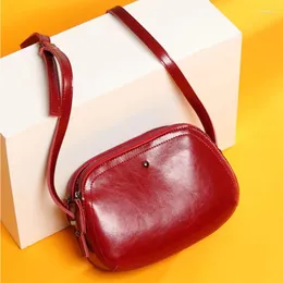 Evening Bags Genuine Leather Shoulder For Women 2024 Double Zipper Mini Bag Phone Wallets Sling Female Party