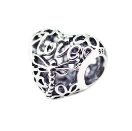 925 Sterling Silver Pärlor Enkelt löfte om OpenWork Charm Fit Europe varumärke DIY -armband för kvinnliga smycken Tillbehör2914362