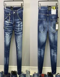 2022 New Men Jeans Hole Light Blue Dark gray Italy Brand Man Long Pants Trousers Streetwear denim Skinny Slim Straight Biker Jean 3366921