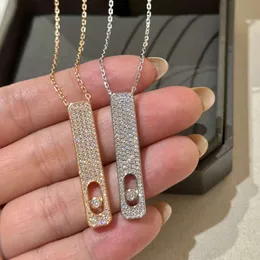 naszyjniki Mesikas Jewlery Designer Naszyjnik dla kobiety Vgold Nowy naszyjnik Messica Women Single Diamond Ball Full Diamond Wszechstronny prosty styl Duży ślizgowy Colo