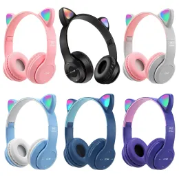 Kopfhörer Flash Light Kinder Kinder Kopfhörer Sprachsteuerung Bluetooth Compatible Wireless Headset mit Mic Kids Girls Stereo Musik Headset