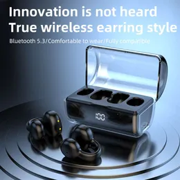 New FK8 Earphone Earclip Style Ear Hanging Double Earband Digital Display Cabinet Sports Wireless Bluetooth Earphones