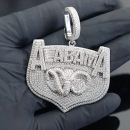 Anpassad kubansk sier topp Moissanite med GRA Pass Diamond Test Elephant Animal Pendant Jewelry