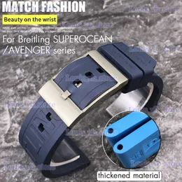 Watch Bands 20mm 22mm 24mm Rubber Strap accessories for Breitling SUPEROCEAN Avenger Color band Diving Sports Wristband Bracelets T240227