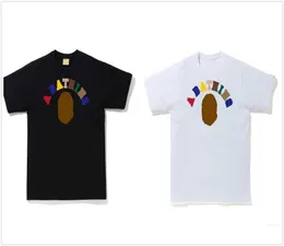 Designer mens camiseta designer camisetas mulheres tshirts falso zíper impressão camo mosaico cor roupas luminosas clássico colorido alfabeto camiseta gráfico camiseta e1 cate