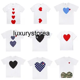 Zagraj projektanci Męki T-shirty dziecięce haftowane oczy Oczy Pure Cotton White Red Heart Short-Sleeved Tshirts Boys and Girl