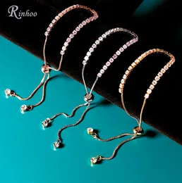 Rinhoo cazibesi katı gümüş renkli kristal rhinestone bileklik bilezikler kadınlar için mücevher bayan düğün gelini parti hediyesi6971662