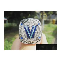 Rings de cluster Villanova Wildcats Basketball Championship Ring com caixa de exibição de madeira Menir Men Fan Gift Wholesale Drop Delivery Dhs3a