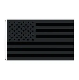 90150cm Doppelfaden-Curling American Stars and Stripes ganz in Schwarz Amerikanische Flagge4097455