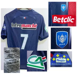 Home Textile Match Warn Player Issue 2024 Coupe de France Maillot Asensio Kolo Muani Li Kang w Dembele Ramos French League Cup żelaza