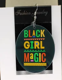 Black Girl Magic Earrings Afro Personlig anpassad afro Afrika örhängen Charms 2 sidor Custom Logo Text Picture9772919