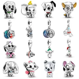 Новый модный шарм, оригинальные серебряные бусины s925 с изображением собаки, слона, подходят для оригинального браслета, ювелирные аксессуары, подарок