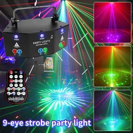 Personlig 9 Lens Laser Stage Light Scan Light LED Light 9-Eye RGB DMX Scan Projector Colorful KTV Bar Disco