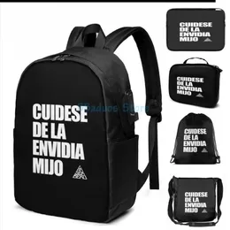 Rucksack Lustiger Grafikdruck Cuidese De La Envidia Mijo Canserbero USB Charge Männer Schultaschen Frauen Tasche Reise Laptop249I