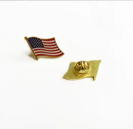 100 Stück amerikanische Broschen „The Stars and Stripes“ aus massivem Metall, exquisite goldfarbene US-Flaggen-Anstecknadel2811758