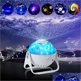 Outros eletrônicos LED Star Sky Projetor Night Light Lamp com temporizador girando para meninos meninas quarto decoração luzes zz drop delivery dhmen