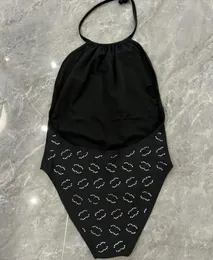 Paris Designer Damen einteiliger Badeanzug Strasssteine-verkrustet High-End Monokini Luxus Bikini Set 2024 Modemarke Strandhalter Halfter Bademode Sexy Bodysuits XL