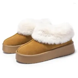 Boots Large Size Snow A Slip-on Lazy Warm Women's Cotton Shoes To Increase Thick Soles Platform Women P750