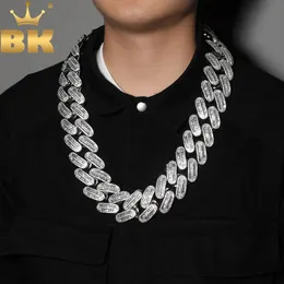 The Bling King 40mm Heavy Miami Cuban Chain Halsband Iced Out Cubic Zirconia High Quality Charm Hiphop Punk smycken för gåva 240220