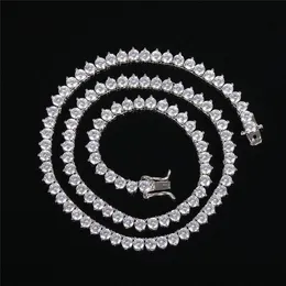 Nuova collana con catena da tennis da uomo hip hop gioielli 4MM 16 pollici-24 pollici Collana lunga con catena di diamanti placcata oro reale 18k con zircone da uomo 274g