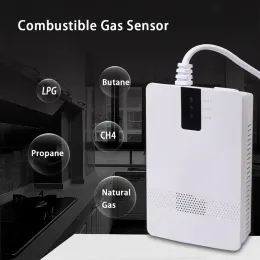 Detektor AC 220V Förbränningsbar naturgasdetektor LPG CH4 Propan Gas Liquid Alarm Home Security Sensitive Auto Detect Sensor Fel