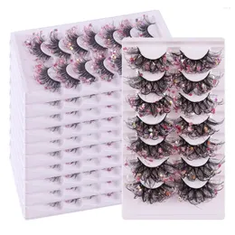 False Eyelashes Night Luminous Glitter 8D Wispy Faux Mink Lashes Colored Dramatic For Halloween Party Cosplay