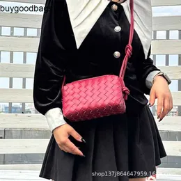 Bottegvenetas Loops Bags Genuine Leather Woven Womens Bag New Trend Knot Shoulder Strap Crossbody Fashionable and Simple Straight Small Square rj