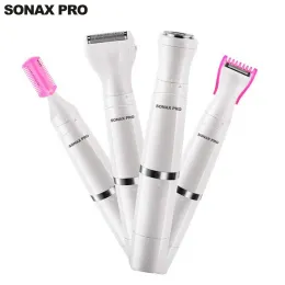 Epilatorer Sonax Pro 4 I 1 Multifunktion Electric Epilator Lady Shaver Eyebrow Privat smärtfritt hårborttagning USB -laddningsmaskin