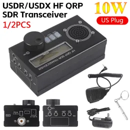 Rádio USDX USDR HF QRP SDR Transceptor 8Band SSB CW QRP Transceptor 10W Charger de Microfone de Bateria de 6000mAh para Ham Radio