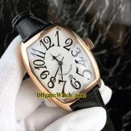 Cintree Curvex 7880 Data quadrante bianco automatico cassa in oro rosa orologio da uomo cinturino in pelle 6 colori orologi da uomo di alta qualità279I