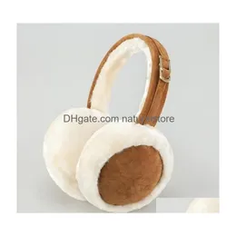 Ear Muffs Warm P Earmuffs Imitation päls uni söt stil ren färg mode vikbar mjuk enkel justerbar vintertillbehör släpp de dhhi9