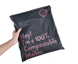 Quadro-negro 50 peças 100% biodegradável saco de correio roupas saco expresso eco sacos de embalagem mailer saco postal à prova dwaterproof água selfseal bolsa sacos