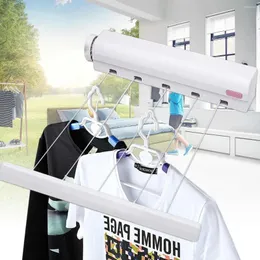 Hangers Drying Rack 5 Line Retractable Clothes Airer Washing Outdoor 3.7M Laundry Wall Mount Dryer Hanger Clothesline