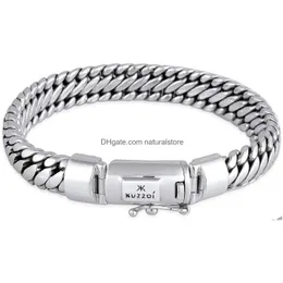 Colares Pingente Kuzzoi 925 Sterling Sier Rodada Pulseira Bizantina Para Homens Comprimento 7 48 Polegadas - 9 05 Largura 0 39 1,62 Oz Drop Delivery J DHDQF