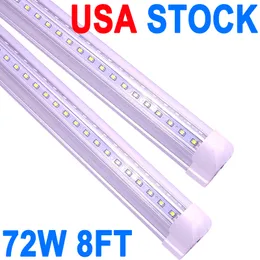 8FT LED Shop Light Garage 72W 6500K 7200LM Luce bianca, T8 8FT LED Tube Lights Magazzino Officina Seminterrato, LED collegabile ShopLights Cabinet Garage Workbench crestech