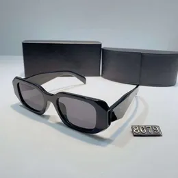 Projektant Parda Okulary przeciwsłoneczne Prad męscy projektant sześciokątny podwójny most mody UV szklane soczewki ze skórzaną obudową 2024