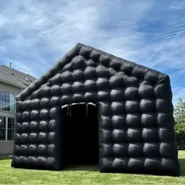 Tendas e abrigos Sayok Black Inflável Dome Tent Nightclub Portátil Casamento Cubo Quadrado Pavilhão para Evento Ao Ar Livre Show de Palco