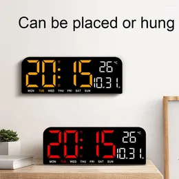 Wall Clocks Electronic Digital Alarm Clock LED Display With Sleep Button 5 Modes Adjustable Brightness Desk For Home Decor