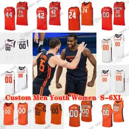 NCAA Custom S-6XL Illinois Fighting Illini College Basketball 0 Terrence Shannon Jr. Jerseys 13 Quincy Guerrier 3 Marcus Domask 33 Coleman Hawkins Luke Good AJ Redd