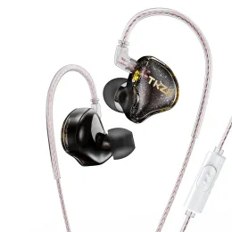 Auricolari TKZK TK01 Driver dinamico Auricolari Placcato oro 2PIN Circuito magnetico DD In Ear Monitor Doppio cavo OFC parallelo Auricolari kz