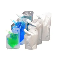 Atacado Doypack bico de folha de alumínio para beber saco de armazenamento de líquido gelatina molho de leite óleo transparente saco de suporte ZZ