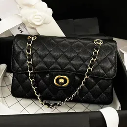 Designer bags Shoulder Bags Chain Bag plaid flap 5A 26CF caviar shouder handbag gold silver chain leather double letter solid colo251p