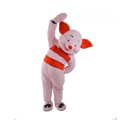 Maskottchen -Ferkel Schwein Kostüm Freund Party Koholes Kleid Halloween Geburtstag Outfit ADT DOPPLEITUNG KINOL COSTUMEN DHPHK