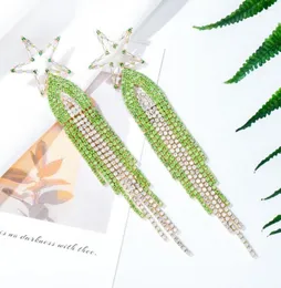 Dangle Earrings Godki Long Green Star Tassel Lady Office wedding party Dubai Jewelry Aretes De Mujer Modernos 20229673629