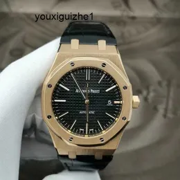 Relógio de pulso tático minimalista AP Watch Mens Watch Royal Oak Series Relógio mecânico automático com exibição de data Timing Flyback/Backjump 41mm 15400OR.OO.D002CR.01