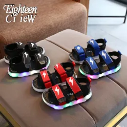 Outdoor Size 2130 Boys Shoes Baby Glowing Sandals Breathable and Wearresistant Children's Sandal for Boy Children Casual Shoes sapato