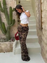 Saias verão casual leopardo impressão meia saia para mulheres chique zíper cintura alta magro ajuste 2024 primavera senhora commuter streetwear