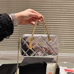 Cüzdan mobil çanta şık kadın omuz çantası 20cm havyar koyun derisi elmas altın donanım metalik toka lüks el çantası matelasse zincir crossbody çanta makyaj çantaları