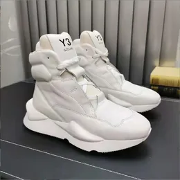 Unisex läder sneaker man y3gz handgjorda sport löp sko man bekväm hög topp ankel stövlar kohude överdimensionerade kvinnor sneaker