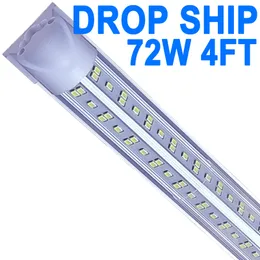 4 foot led shop lights T8 Integrated Tube Light Fixture 72W 48inch 7200 LM LED Under Cabinet Light, for Utility 8Ft Shop Light Ceiling Corded Electric Garage crestech